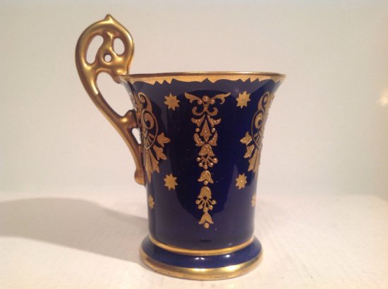 ０２１　コールポート　コバルトブルーとゴールドのカップ＆ソーサー