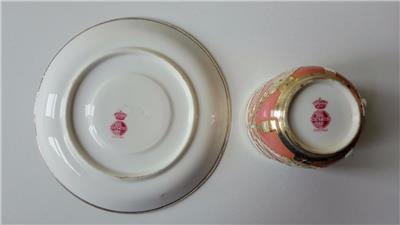 ０７９　アンティーク　ミントン　アールヌーボー　銀彩のカップ＆ソーサー