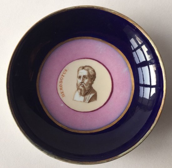 １６２　アンティーク　マイセン　マルコリーニ期　ヘロドトスとレオダマスのカップ＆ソーサー