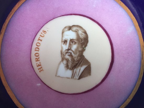 １６２　アンティーク　マイセン　マルコリーニ期　ヘロドトスとレオダマスのカップ＆ソーサー