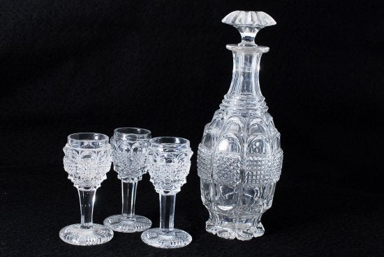 １３１　アンティークバカラ クリスタル切子装飾 デカンタ＆リキュールセット