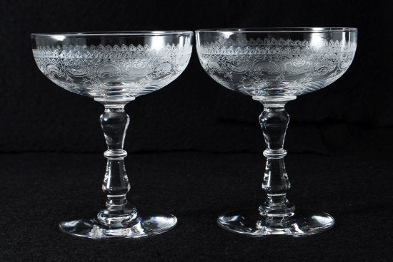 １３３　バカラ(baccarat)検 サンルイ ”LORRAINE” クリスタルシャンパングラス 2客セット