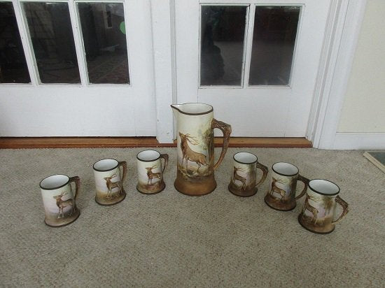 １７２　希少　アンティーク　オールドノリタケ　雄鹿　ジョッキとカップ