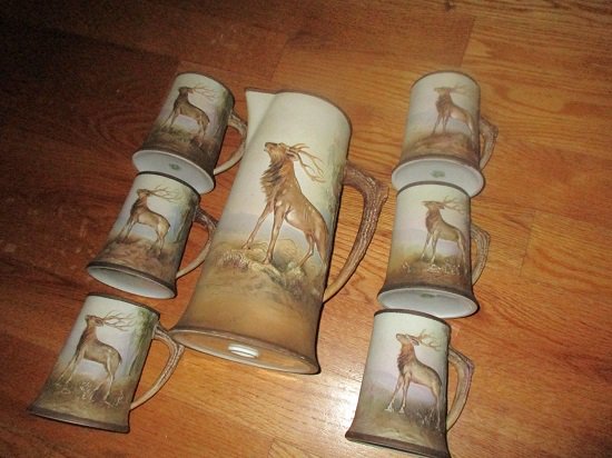 １７２　希少　アンティーク　オールドノリタケ　雄鹿　ジョッキとカップ