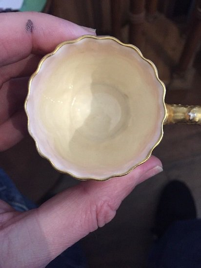 ０２２　コールポート　アンティーク　デミタスカップ＆ソーサー　Duo Cockle Scallop Shell　希少