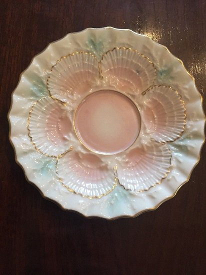 ０２２　コールポート　アンティーク　デミタスカップ＆ソーサー　Duo Cockle Scallop Shell　希少