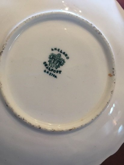 ０２２　コールポート　アンティーク　デミタスカップ＆ソーサー　Duo Cockle Scallop Shell　希少