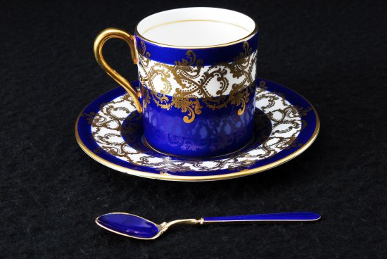 １９４　エインズレイ 金彩コバルト カップ＆ソーサー＆スプーン