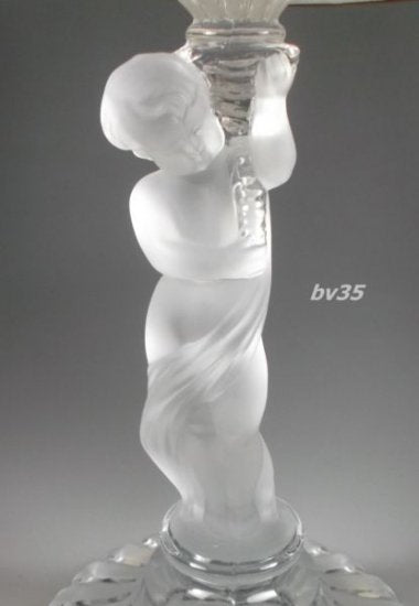 ２７９　バカラ　クリスタルビンテージ　アンファンランプ　ケルビム　電動　ミント