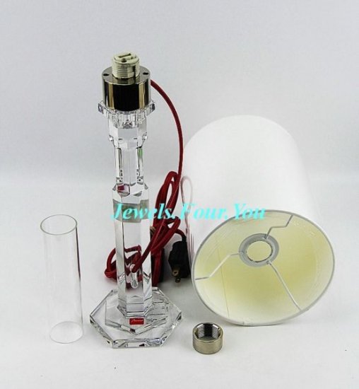 ２８１　バカラ　50cm×16cm　アビスランプ　ホワイトシェード　レッドワイヤ　新品　フランス製