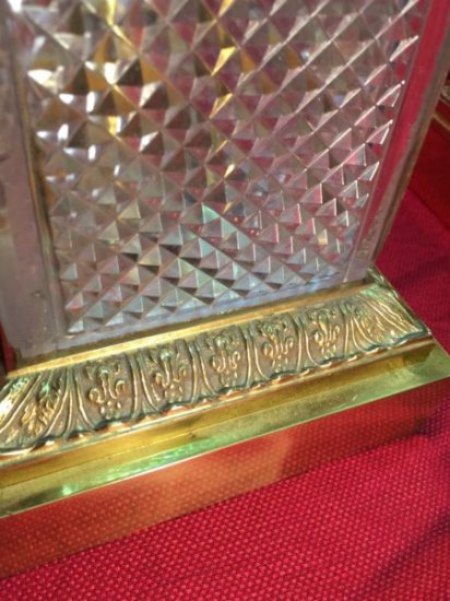 ２８８　豪華　ペアフレンチバカラカットグラスクリスタル＆ブロンズのテーブルランプ