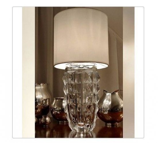 ２９５　バカラ　クリスタルテーブルランプ　ヘリテージ　ディアマン　ホワイトランプシェード　ミント箱入り