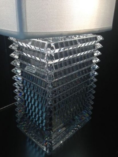 ３２２　バカラ　クリスタル　アイ・ベース　テーブルランプ＆シェード　フレンチ　アートグラス　箱入り新品