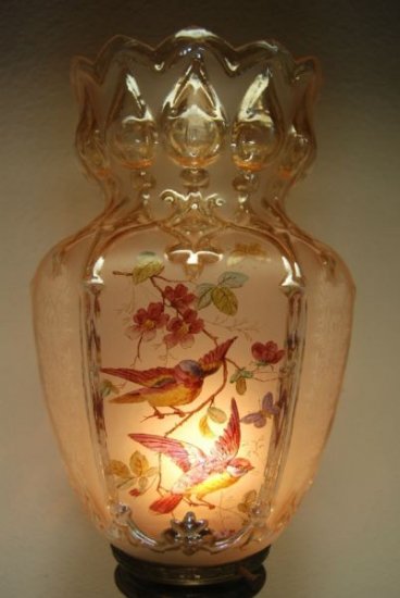 ３３０　アンティーク　オーストリア　アールヌーボー　バカラ　ケロシンオイルランプ