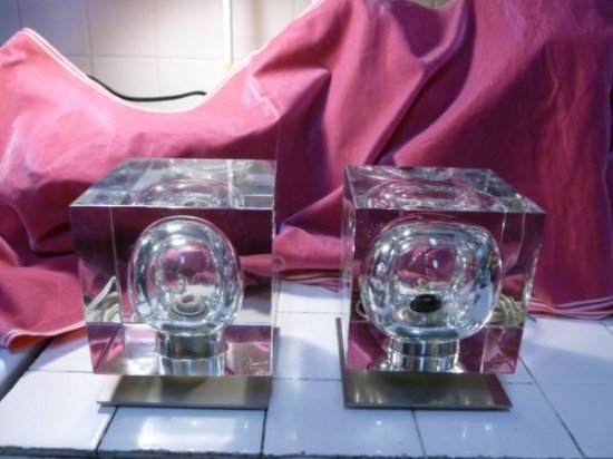 ３３７　1970年代製　ロバート・リゴットによる希少品　バカラ　キューブランプ