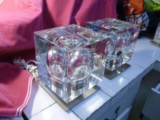 ３３７　1970年代製　ロバート・リゴットによる希少品　バカラ　キューブランプ