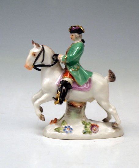 １７１　マイセン　乗馬の兵士　ミニチュアポーセリン人形　（“乗馬のハンター：兵士”シリーズ）