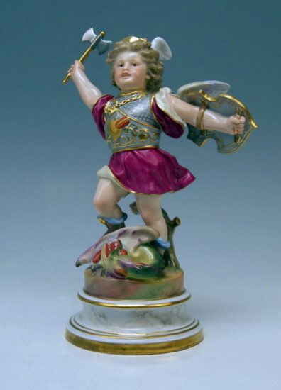 １９５　マイセン　ドラゴン退治のキューピット　（シーズ作品　“天使”）　シュヴァーべ作