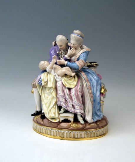 【美品】マイセン（人形）　アンティーク マイセン人形 幸福な家族の始まり ポーセリン人形 アシエ作