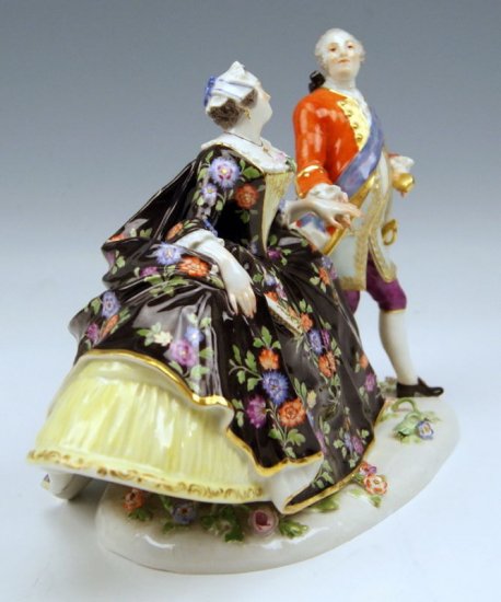 オールド マイセン 人形 踊る恋人たち 貴族 ボタン剣 一級品