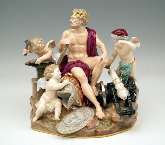 ２４８　マイセン　火の神パイストスと天使達　（シリーズ作品　“四大元素　火・水・地・風”）　アシエ作