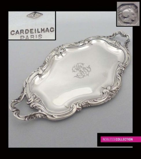 カルディヤック（CARDEILHAC）アンティーク　1890年代　フランスロココ様式スターリングシルバー製サービストレイ