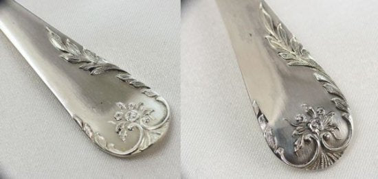２３５　アンティーク　フランススターリングシルバー製ストロベリーサービング用2点セット　アール・ヌーヴォー様式