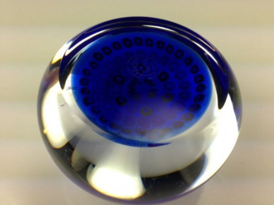 515　バカラ・ウィ・ザ・ピープル・レッド・ホワイト＆ブルースター・ミッレフィオーリ1987　クリスタル・ペーパーウェイト