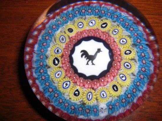 512　バカラ　1971年製　ミッレフィオーリ・アート・ガラス・ペーパーウェイト　サインあり