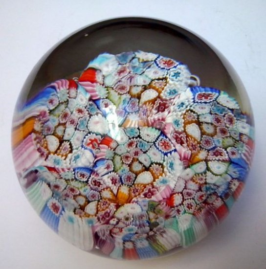 アンティークイタリアムラノ　素晴らしきミッレフィオーリ　アートガラスペーパーウェイト