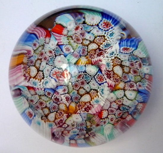 アンティークイタリアムラノ　素晴らしきミッレフィオーリ　アートガラスペーパーウェイト