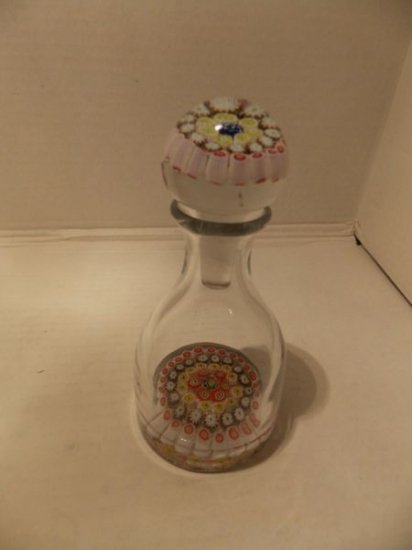 レアアンティーク　ダブルレイヤーミッレフィオーリアートガラス　ムラノ香水ボトル