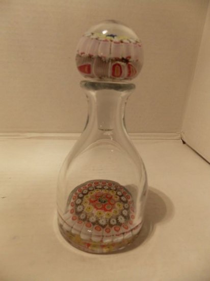 レアアンティーク　ダブルレイヤーミッレフィオーリアートガラス　ムラノ香水ボトル