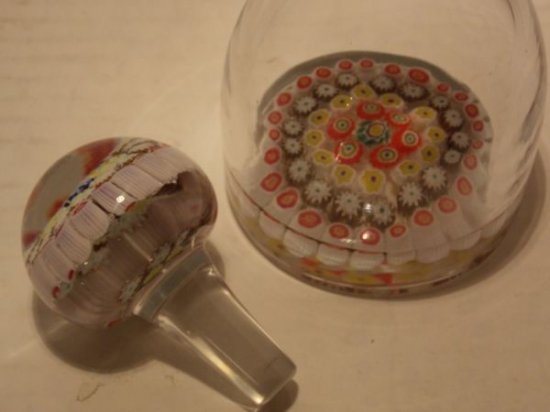 レアアンティーク　ダブルレイヤーミッレフィオーリアートガラス　ムラノ香水ボトル