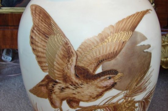 1880年代　豪華なフランスバカラのペアオパーリンガラスベース