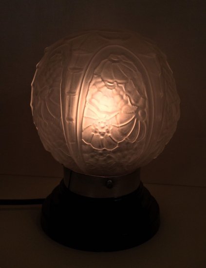 ミューラー兄弟　アールデコ球形夜行ランプ