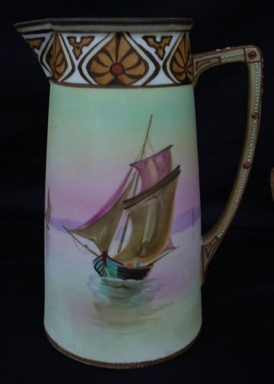 オールドニッポン　帆船のピッチャーとマグカップセット