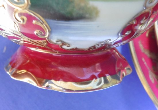 優品オールドノリタケカップ&ソーサー！美しい最高フォルム・本格窓絵金彩風景画！ハンドペイント・バックスタンプ有・本物保証！ オールドノリタケ]アザレア花文カップ＆ソーサー U4952-2 - 京王ネット