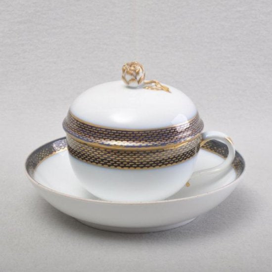 271	マイセン　マルコリーニ　蓋つきカップ　コバルトブルー