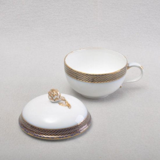 271	マイセン　マルコリーニ　蓋つきカップ　コバルトブルー