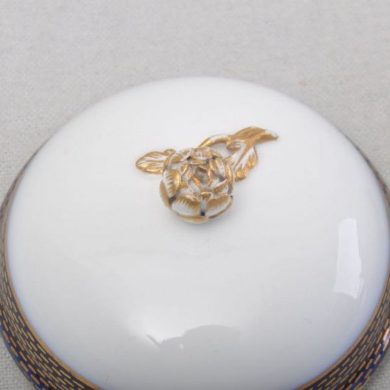 271	マイセン　マルコリーニ　蓋つきカップ　コバルトブルー