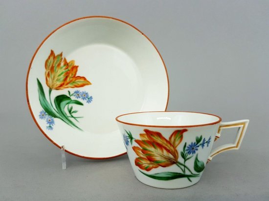 マイセン　バロック様式のカップ　チューリップ　マルコリーニ　1774－1814