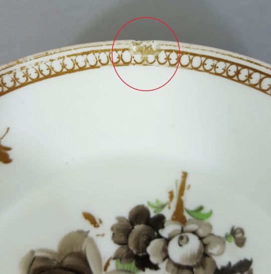 マイセン　バロック様式カップ　黒い花　マルコリーニ