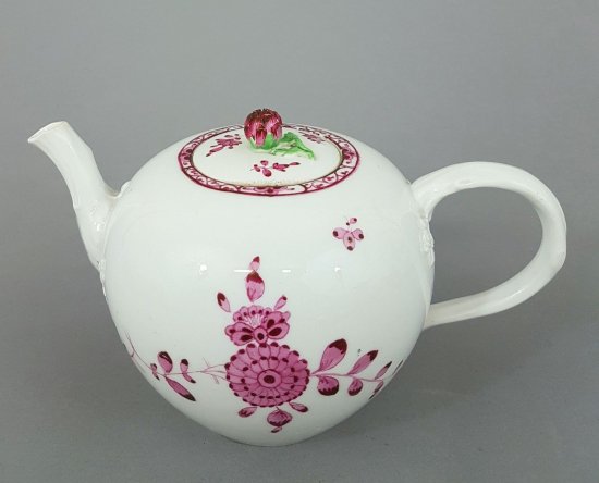 マイセン　バロック様式のティーポット　シノワズリの花　マルコリーニ