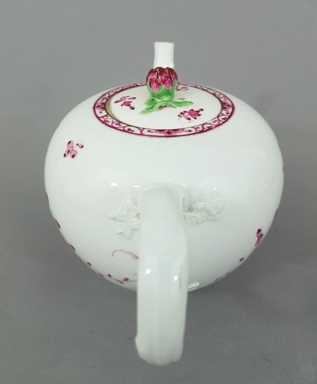 マイセン　バロック様式のティーポット　シノワズリの花　マルコリーニ