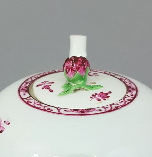 マイセン　バロック様式のティーポット　シノワズリの花　マルコリーニ