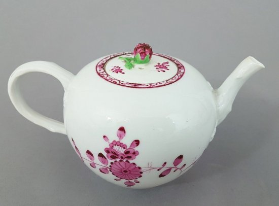 マイセン　バロック様式のティーポット　シノワズリの花　マルコリーニ