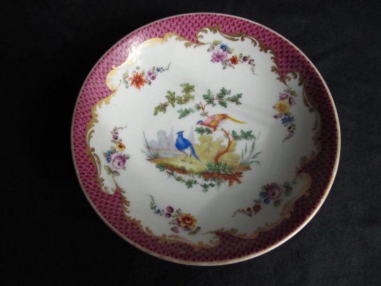 マイセン　美しいカップ　　紫と鳥　マルコリーニ