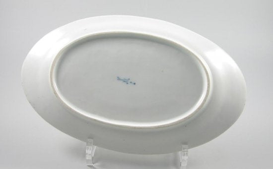 マイセン　楕円プレート　セピア色の花　マルコリーニ