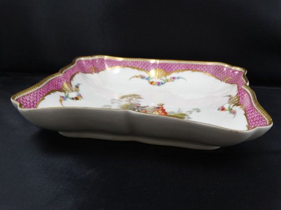 マイセン　アンティークプレート　子連れの貴婦人　マルコリーニ